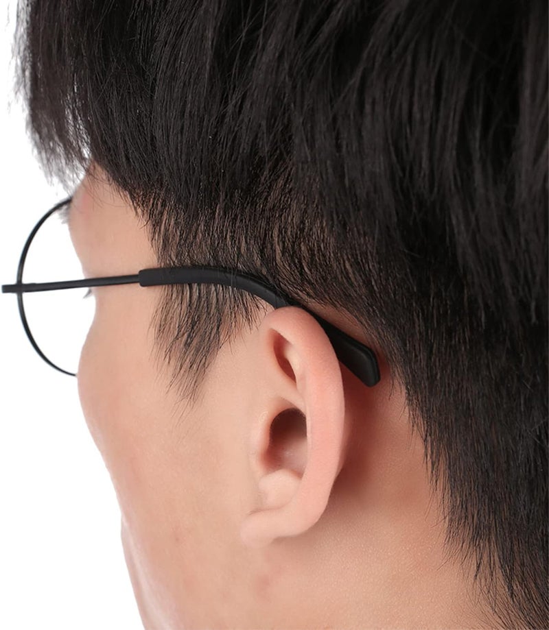KECHIO 5 Pairs Anti-Slip Silicone Eyeglass End Tips Ear Sock Pieces Tube Eyewear Comfort Replacement Tips for Flat Thin Metal Eyeglass Legs Black - Image 3